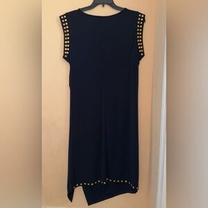 Ralph Lauren Black Asymmetrical Dress with Gold Studs